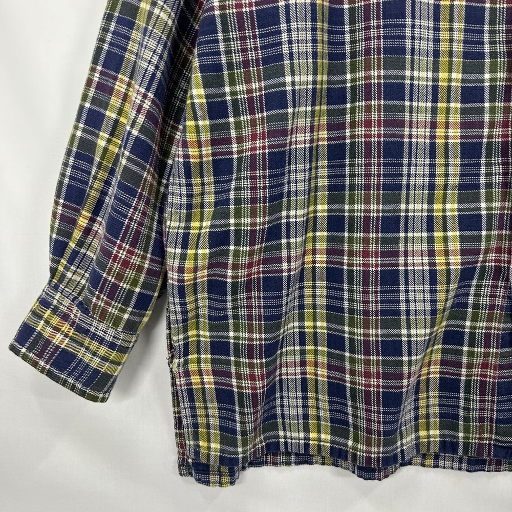 Nnza 90s Vintage Plaid Button-Down Long Sleeve Shirt Size XL - Picture 3 of 8